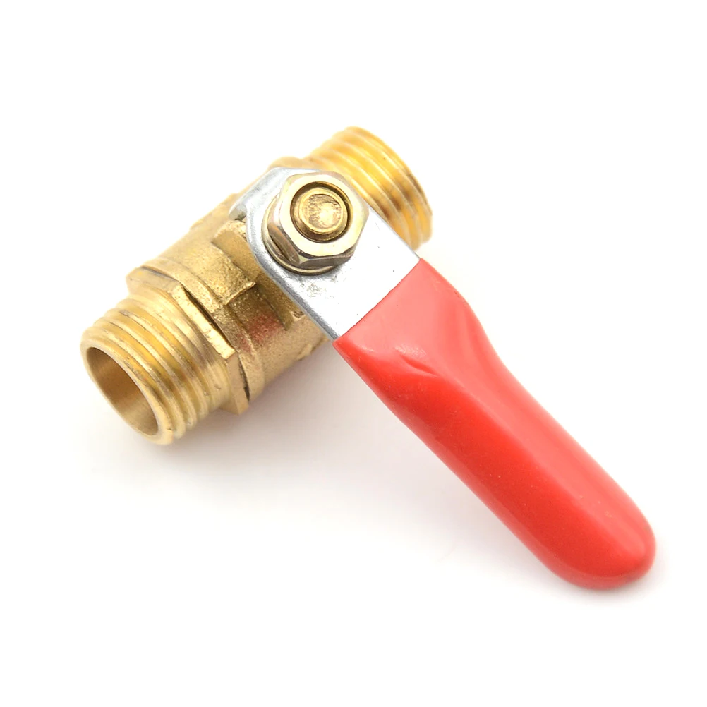 

1/4'' PT Male 12mm Threaded to 8mm Hose Lever Handle Brass Metal Ball Valves DIY Home Tools