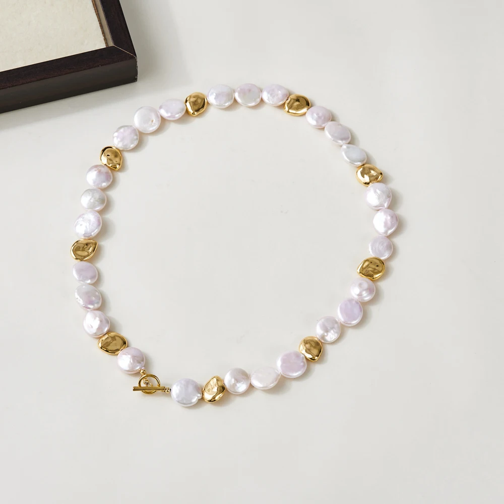 Flat round chocker freshwater pearl necklace jewelry for women with brass golden color for luxury mother pearl necklace
Flat round chocker freshwater pearl necklace jewelry for women with brass golden color for luxury mother pearl necklace