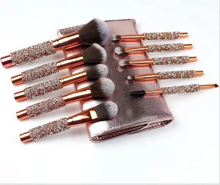 10pcs/set Gold Diamond Makeup Brushes Set Foundation Blending Powder Eye Face Brush with Bag Makeup Tool Kit
10pcs/set Gold Diamond Makeup Brushes Set Foundation Blending Powder Eye Face Brush with Bag Makeup Tool Kit