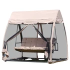High quality swing chair garden 3 seater roof outdoor metal patio wrought iron patio swings bed netting anti-mosquito