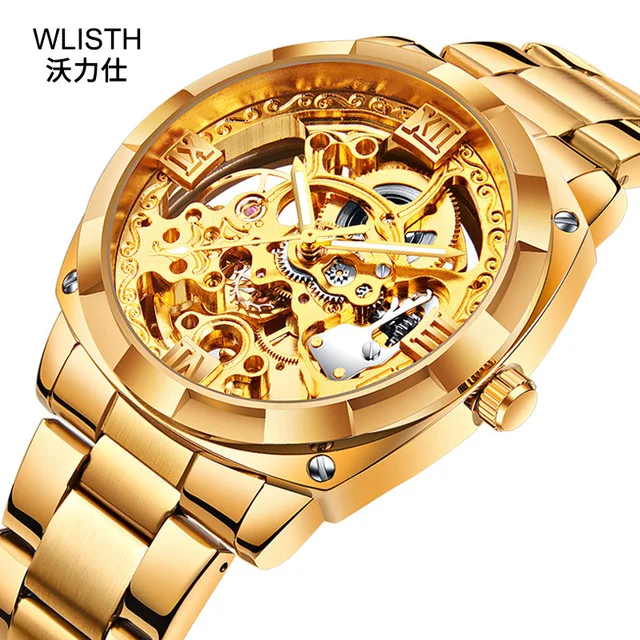 Top Brand Wlisth Hollow Design Mechanical Watch Golden Stainless Steel Automatic Flywheel Luxury Wristwatch For Husband
Top Brand Wlisth Hollow Design Mechanical Watch Golden Stainless Steel Automatic Flywheel Luxury Wristwatch For Husband