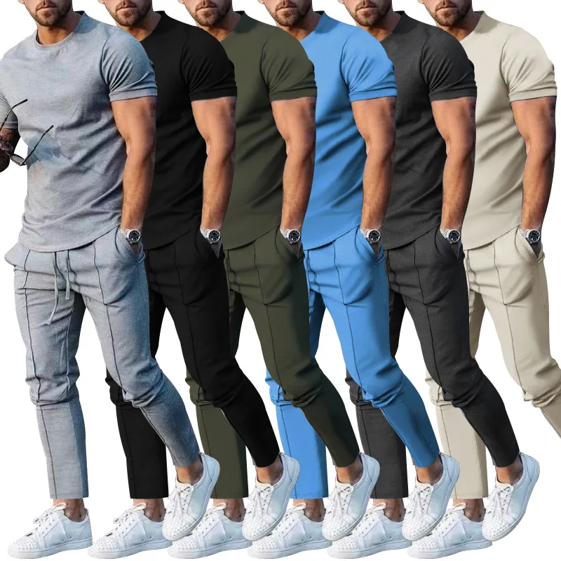 M-3XL Sports suit Men's solid color casual round neck short sleeved sports T-shirt+pocket pants two-piece set streetwear
M-3XL Sports suit Men's solid color casual round neck short sleeved sports T-shirt+pocket pants two-piece set streetwear
