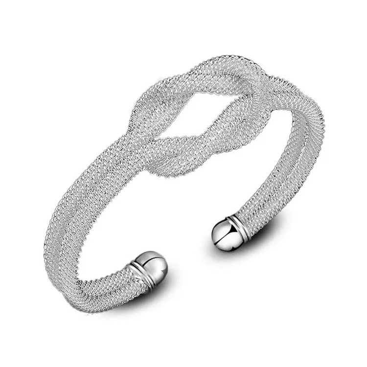 Elastic Adjustable Mesh Bangle silver plated Twisted Cable Cuff Bangle Bracelet for Mens Womens, Silver color
Elastic Adjustable Mesh Bangle silver plated Twisted Cable Cuff Bangle Bracelet for Mens Womens, Silver color