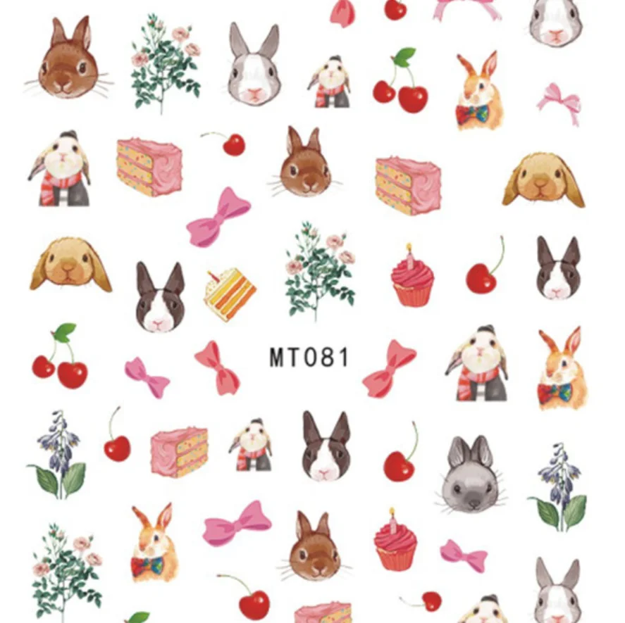 MT081-MT088 2D strap glue nail stickers Japanese and Korean cute rabbit text nail stickers accessories
MT081-MT088 2D strap glue nail stickers Japanese and Korean cute rabbit text nail stickers accessories