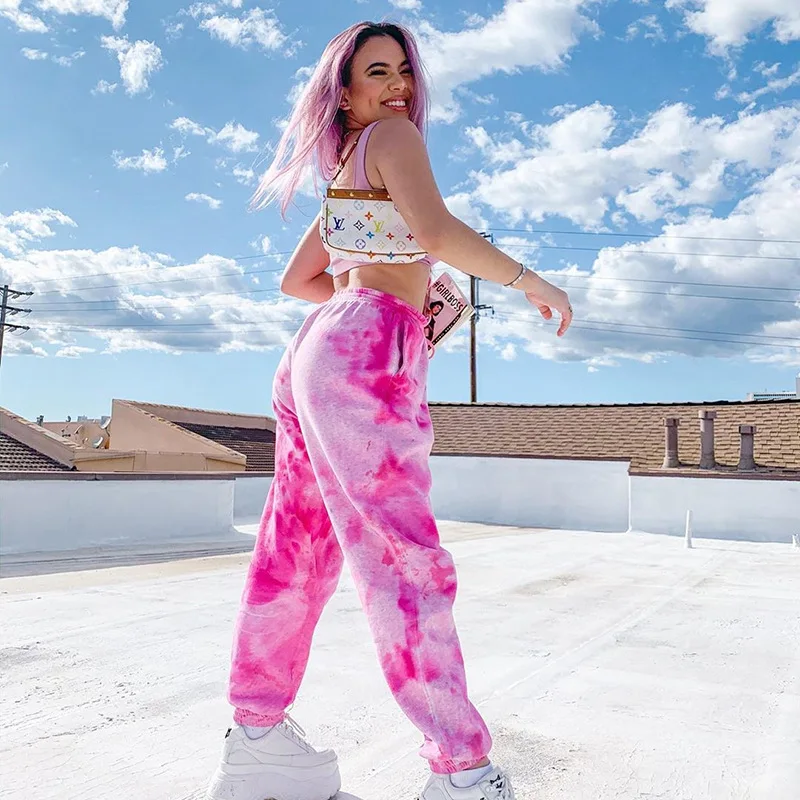 High Quality Cotton Trendy Fashion Tie Dye Womens Jogger Wide Leg Track Pants, Customized
High Quality Cotton Trendy Fashion Tie Dye Womens Jogger Wide Leg Track Pants, Customized