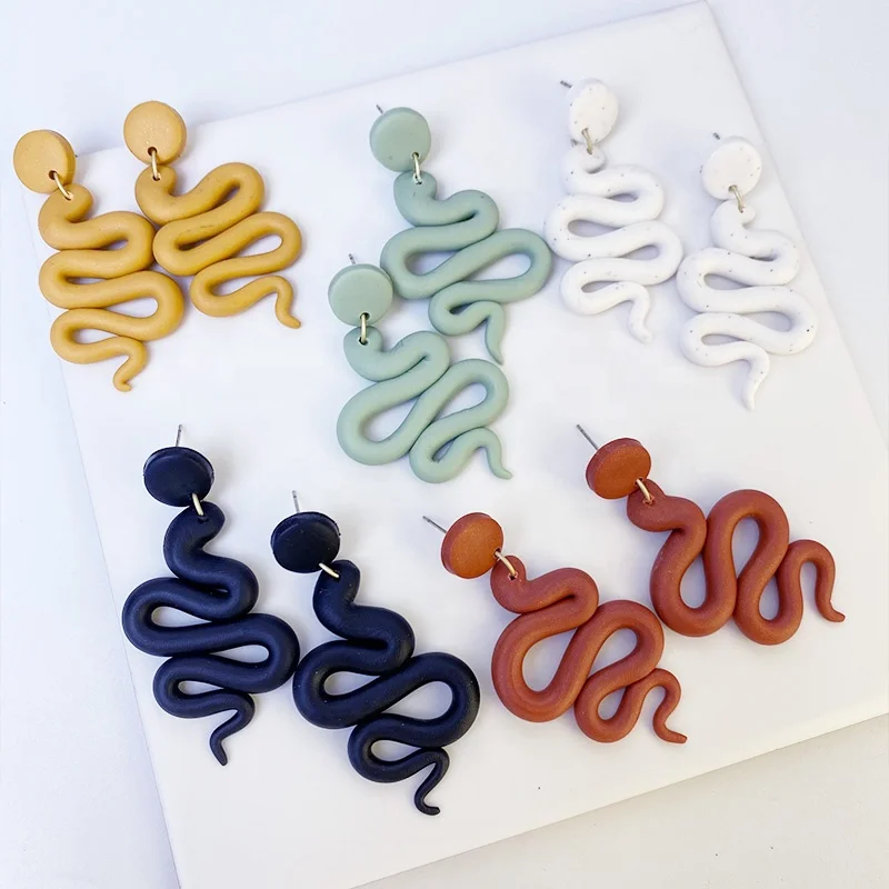 Snake Polymer Clay Earring for Women Colorful Handmade Texture Cute Dangle Earring Fashion Clay Jewelry Party Gift Wholesale
Snake Polymer Clay Earring for Women Colorful Handmade Texture Cute Dangle Earring Fashion Clay Jewelry Party Gift Wholesale