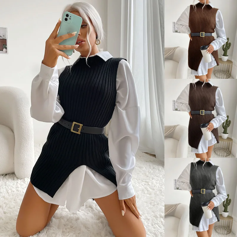 Women's Crew Neck Knit Oversized Sweater Vest Dress Sleeveless Loose Pullover Tops Tank
Women's Crew Neck Knit Oversized Sweater Vest Dress Sleeveless Loose Pullover Tops Tank
