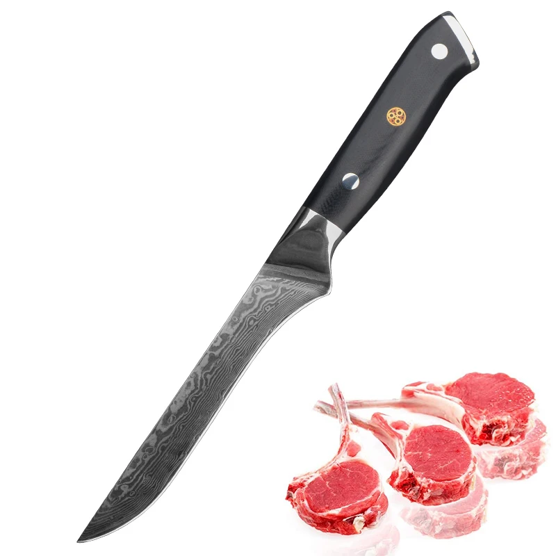 Kitchen Knife Set Premium Damascus Steel Knife Boning Knife With G10 Handle, Customized color
Kitchen Knife Set Premium Damascus Steel Knife Boning Knife With G10 Handle, Customized color