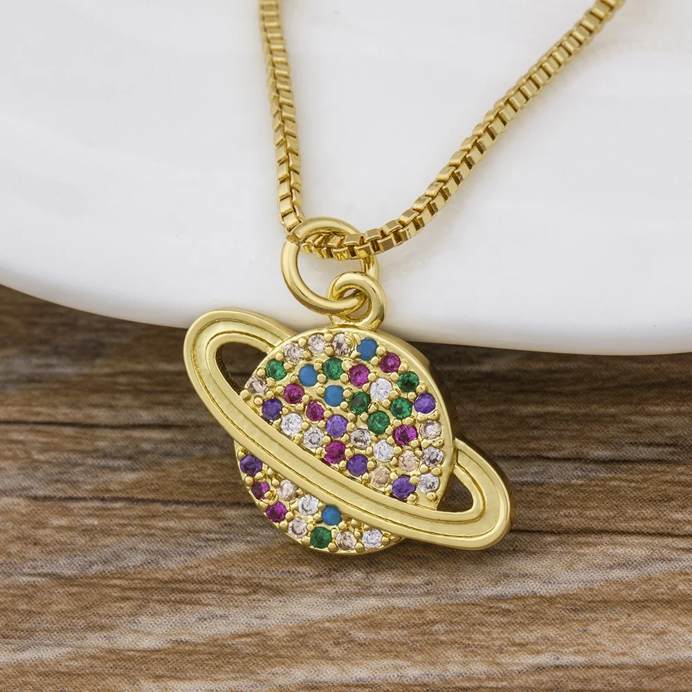 Top Quality Fashion Lovely Cubic Zircon Planet Earth Pendant Necklace Colorful Crystal Rhinestone Charm Chain Birthday Jewelry, Gold
Top Quality Fashion Lovely Cubic Zircon Planet Earth Pendant Necklace Colorful Crystal Rhinestone Charm Chain Birthday Jewelry, Gold