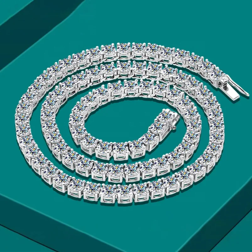 wholesale D color VVS ice out round Diamond Moissanite 3 4 mm tennis chain Necklace 925 Sterling Silver Women men fine jewelry
wholesale D color VVS ice out round Diamond Moissanite 3 4 mm tennis chain Necklace 925 Sterling Silver Women men fine jewelry