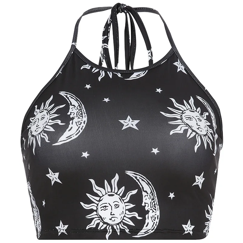 Mzl's Love European Style Summer Fashion Moon Star Printing Sling Vest Women Casual Slim Fit Short Type Tops Exposed Navel Cloth
Mzl's Love European Style Summer Fashion Moon Star Printing Sling Vest Women Casual Slim Fit Short Type Tops Exposed Navel Cloth