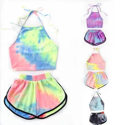 Two Piece Women's Sets Summer Halter Short Pants Colorful Backless Crop Top Sexy Hot Pants Sweat 2020 Ensemble Femme
Two Piece Women's Sets Summer Halter Short Pants Colorful Backless Crop Top Sexy Hot Pants Sweat 2020 Ensemble Femme