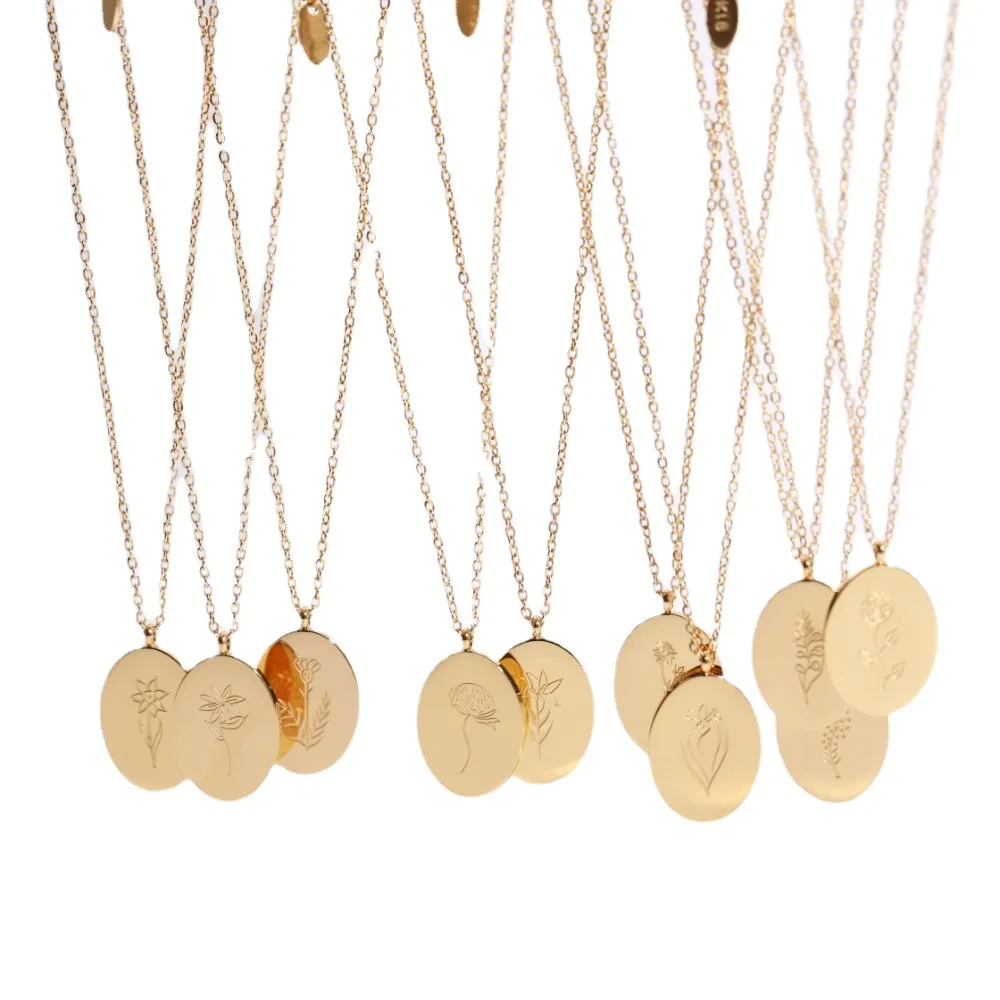 Clavicle 18K Gold Plated Stainless Steel 12Months Flowers Geometric Round Pendants Women
Clavicle 18K Gold Plated Stainless Steel 12Months Flowers Geometric Round Pendants Women