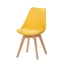 Wholesale price high quality colored cafe plastic chairs tulip hard pp dining chair with beech wood legs