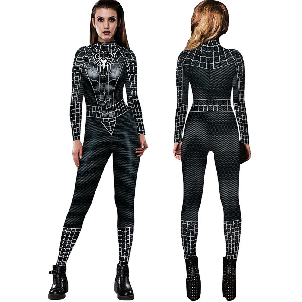 Black Spider Halloween Jumpsuit Cosplay Costume Rompers Women Slim Long Sleeve Jumpsuit
Black Spider Halloween Jumpsuit Cosplay Costume Rompers Women Slim Long Sleeve Jumpsuit