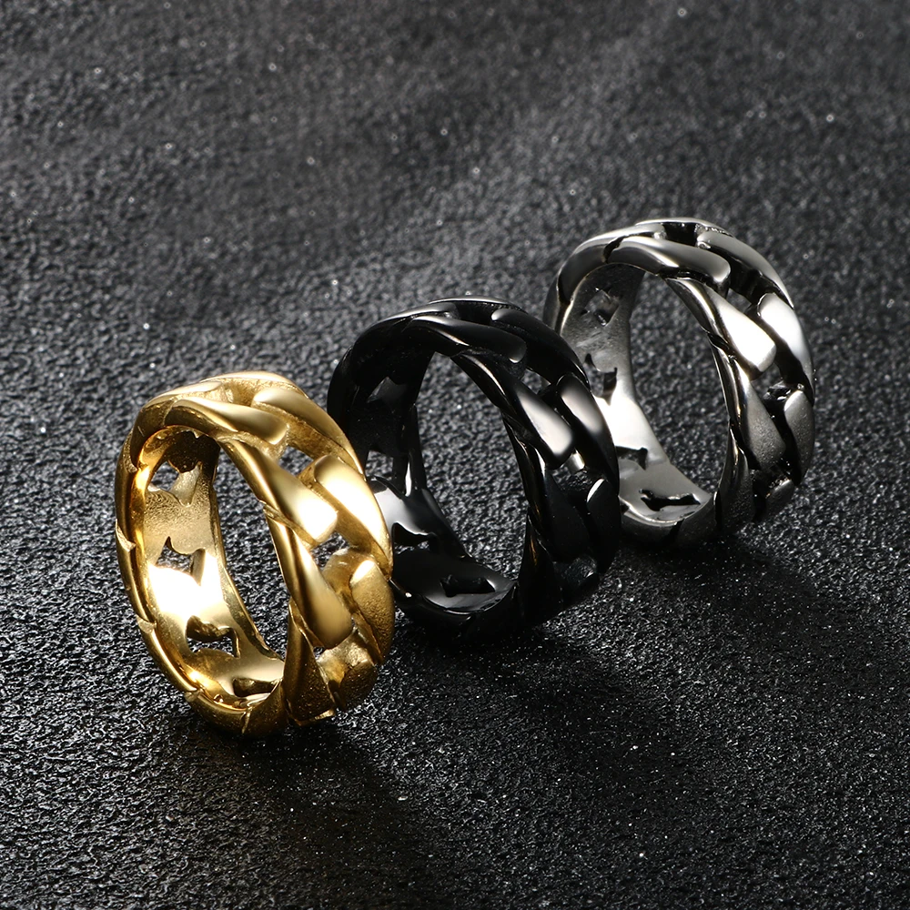 7mm new 2021 stainless steel men's thick chain titanium steel gold plated three color cast black ring engrave logo, Silver/gold/silver 
7mm new 2021 stainless steel men's thick chain titanium steel gold plated three color cast black ring engrave logo, Silver/gold/silver