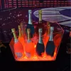 Rechargeable Plastic LED Barware Accessories Stainless Steel Champagne Buckets Cooler Ice Bucket Wine