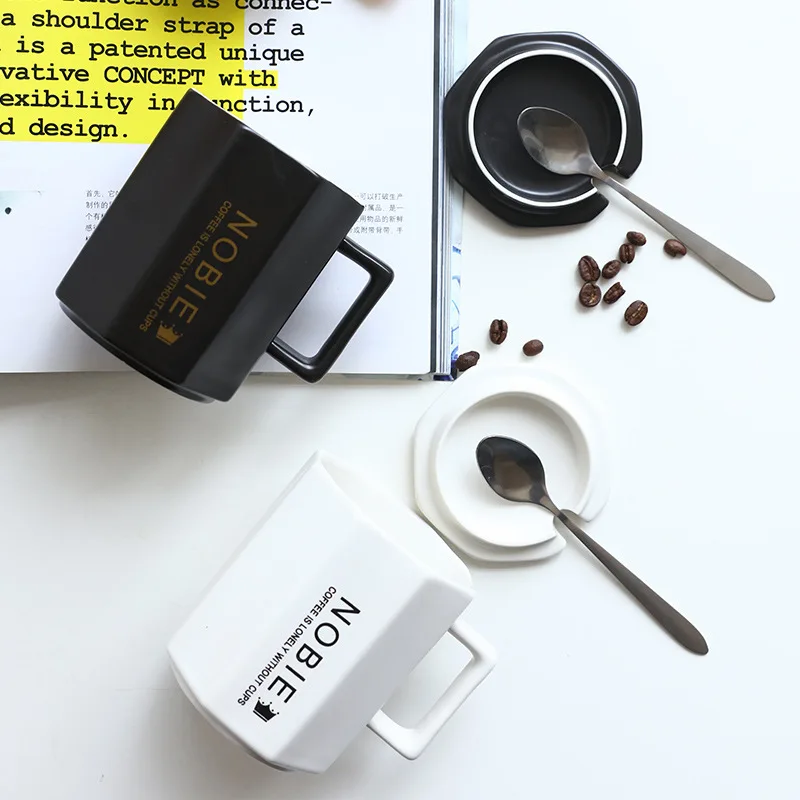 Wholesale Hot Sale nordic Gift Travel Portable Porcelain Mug With Lid And Spoon Black Ceramic Coffee cup for student Water glass
Wholesale Hot Sale nordic Gift Travel Portable Porcelain Mug With Lid And Spoon Black Ceramic Coffee cup for student Water glass