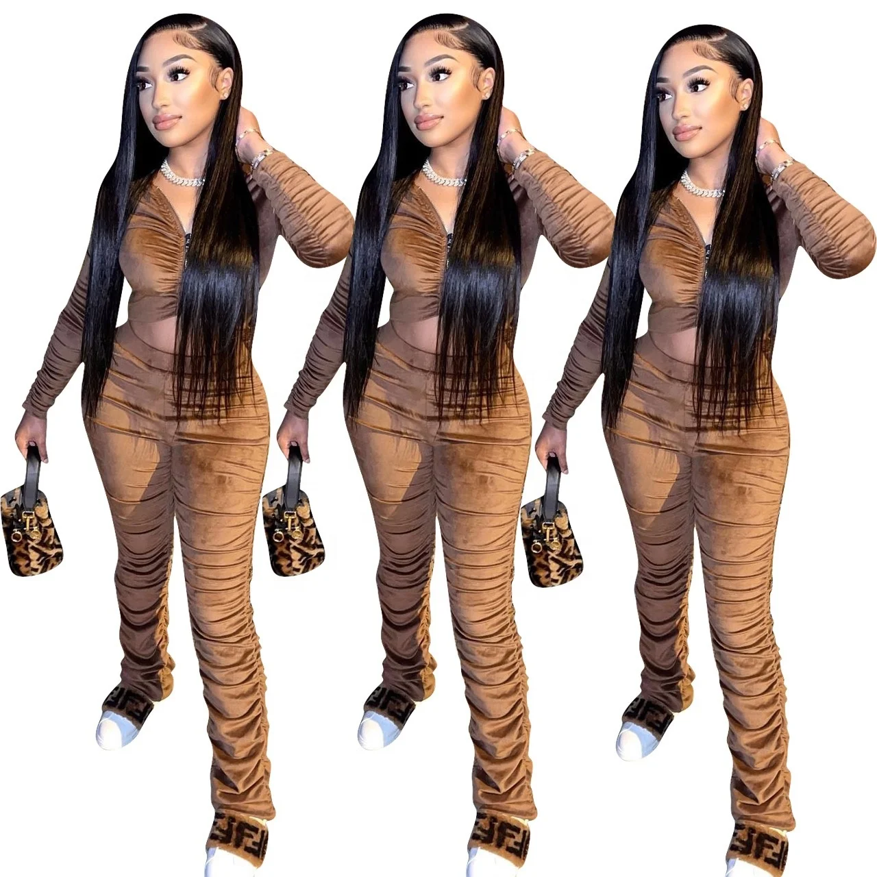 wholesale high quality velvet women hoodies crop tops two piece stacked pants set slim fit tracksuits women sport wear
wholesale high quality velvet women hoodies crop tops two piece stacked pants set slim fit tracksuits women sport wear