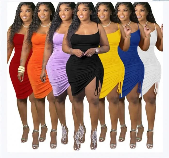 hot sale 2021 solid color plus size bodycon drawstring slip dress mini dresses women
hot sale 2021 solid color plus size bodycon drawstring slip dress mini dresses women
