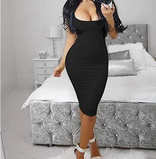 11Colours 8Size Slim Sexy Fitted Slim Knee Length Package Hip Solid Basic Midi Tank Bodycon Club Dress Summer
11Colours 8Size Slim Sexy Fitted Slim Knee Length Package Hip Solid Basic Midi Tank Bodycon Club Dress Summer