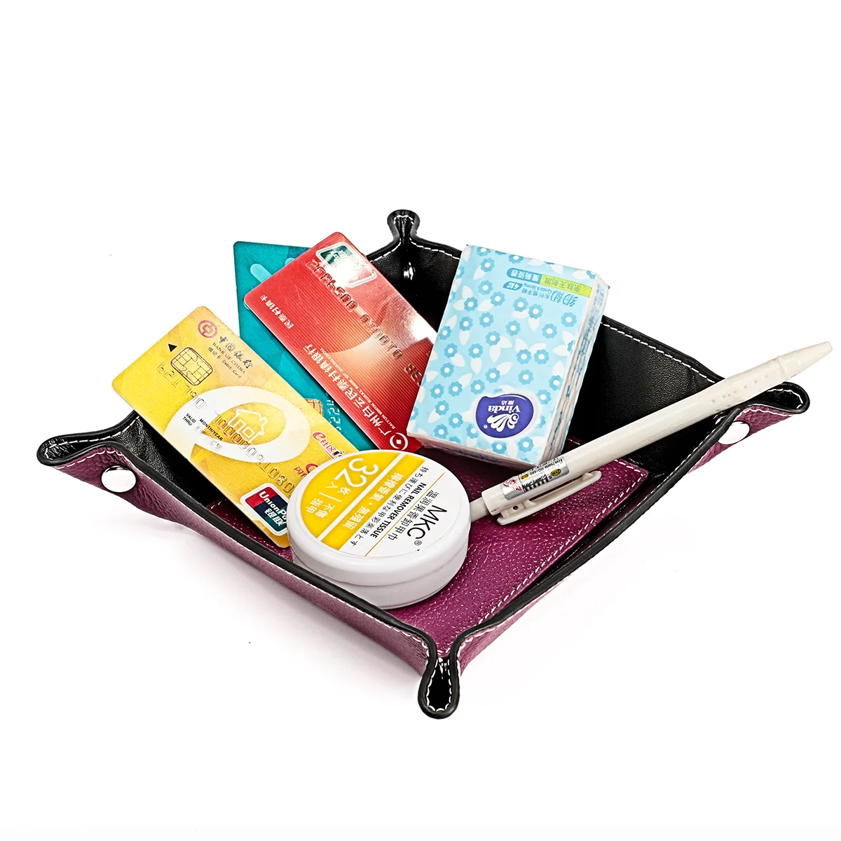 Custom Logo Luxury Real Leather Organizer Valet Tray Genuine Leather Tray For Storage, Multi-colors
Custom Logo Luxury Real Leather Organizer Valet Tray Genuine Leather Tray For Storage, Multi-colors