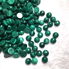 Custom round shape natural green malachite cabochon for DIY jewelry