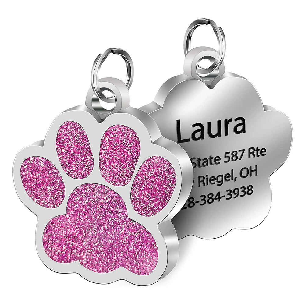 Fashion Dog ID Tag Personalized for Small Dogs Rhinestone Pet Accessories Paw Foot Print Name Tag Plate Collar Decoration, Total 11 colors
Fashion Dog ID Tag Personalized for Small Dogs Rhinestone Pet Accessories Paw Foot Print Name Tag Plate Collar Decoration, Total 11 colors