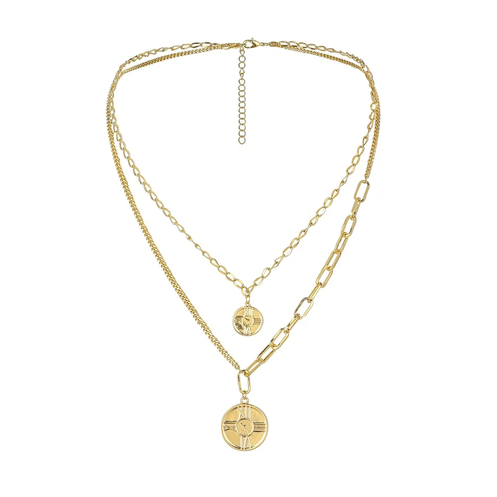 Elegance Adjustable Layered Chain For Mother's Day Gift Round Circle Roman Numerals Time Pendant Gold Clock Jewelry Necklace
Elegance Adjustable Layered Chain For Mother's Day Gift Round Circle Roman Numerals Time Pendant Gold Clock Jewelry Necklace