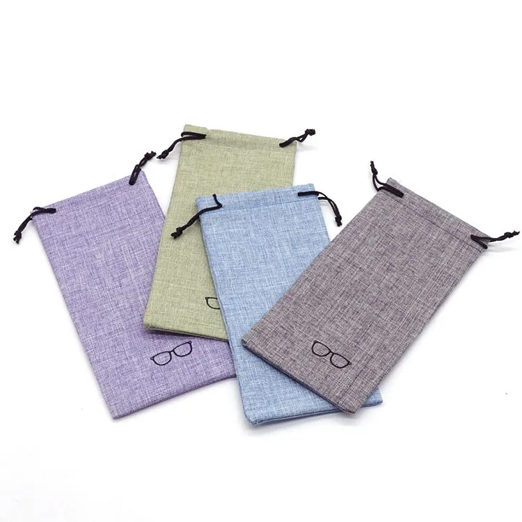 Hot custom printed logo linen drawstring eye glasses pocket bags cute soft hemp sunglasses pouch
Hot custom printed logo linen drawstring eye glasses pocket bags cute soft hemp sunglasses pouch