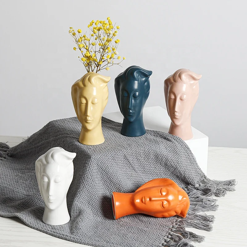 Nordic INS Creative Simple Home Decor Small Ornaments human face Dried Flower Ceramic Flower Vase for Living Room, Blue , white , yellow , pink , orange
Nordic INS Creative Simple Home Decor Small Ornaments human face Dried Flower Ceramic Flower Vase for Living Room, Blue , white , yellow , pink , orange
