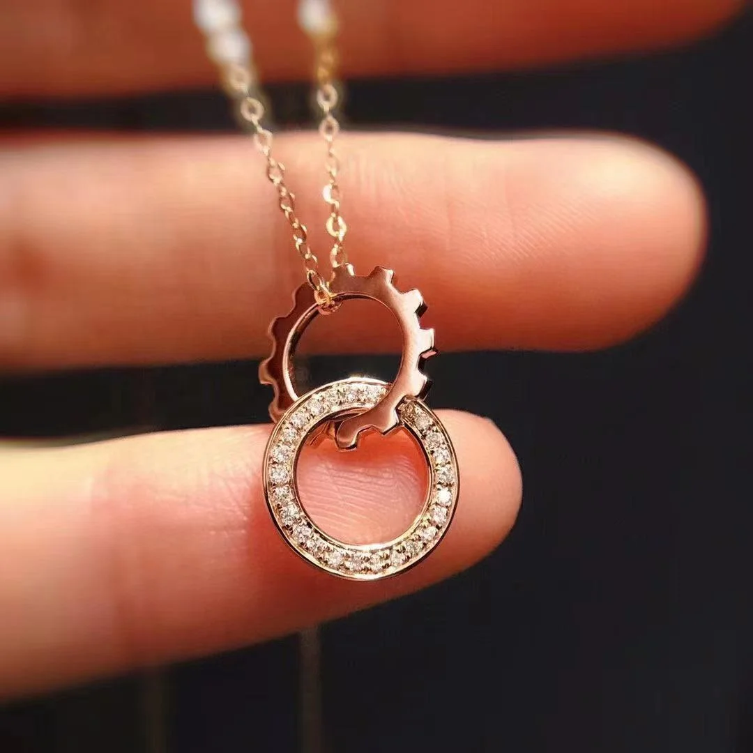 Fashion Necklace Zircon Gear Double Circle Pendant Geometric Pendant Women Brand Design Jewelry women jewelry, Picture shows
Fashion Necklace Zircon Gear Double Circle Pendant Geometric Pendant Women Brand Design Jewelry women jewelry, Picture shows