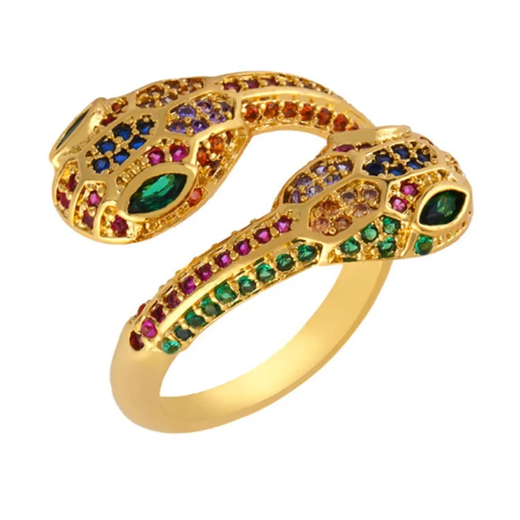 Exquisite rainbow cz ring popular diamond gold snake ring jewelry cheap wholesale
Exquisite rainbow cz ring popular diamond gold snake ring jewelry cheap wholesale