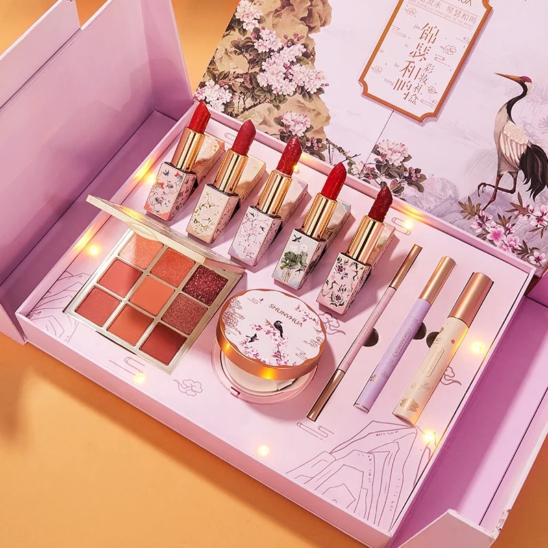 10pcs/set High Quality Chinese Style Lady of Lipstick Eye shadow Concealer Cushion of Beauty Box Makeup Gift Full Set, As picture shown
10pcs/set High Quality Chinese Style Lady of Lipstick Eye shadow Concealer Cushion of Beauty Box Makeup Gift Full Set, As picture shown