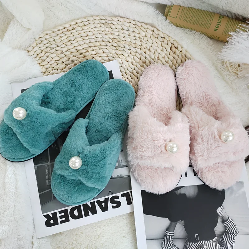 Fashion Pearl Slippers cheap price indoor winter warm indoor women's plush slippers, Picture
Fashion Pearl Slippers cheap price indoor winter warm indoor women's plush slippers, Picture