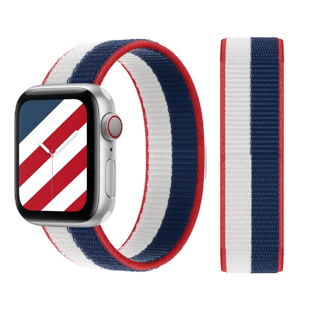 Flag Nylon Strap For Apple Watch Band 44mm 40mm 42mm 38mm Comfortable Replacement Wristband For iwatch Series 6 5 4 3 2 SE, Black,gold,blue,red
Flag Nylon Strap For Apple Watch Band 44mm 40mm 42mm 38mm Comfortable Replacement Wristband For iwatch Series 6 5 4 3 2 SE, Black,gold,blue,red