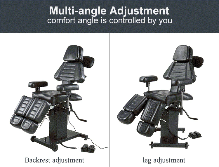 Overall Rotation Electric Tattoo Chair Bed Comes Tattoo Club with Adjustable Backrest and Height 18 Months Beauty Salon 2 Pc