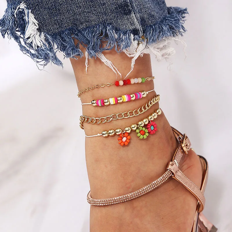 Weihao Hot Selling Multilayer Woven Bohemian Handmade Flower Beaded Anklet, As picture show
Weihao Hot Selling Multilayer Woven Bohemian Handmade Flower Beaded Anklet, As picture show