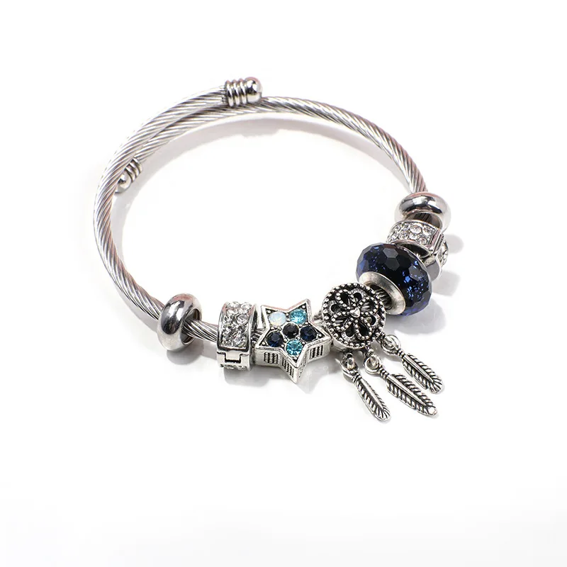 Fashion Star Tassel Pendant Glass Beads Stainless Steel Adjustable Bracelet Jewelry charm bangle bracelet, Multi-colors
Fashion Star Tassel Pendant Glass Beads Stainless Steel Adjustable Bracelet Jewelry charm bangle bracelet, Multi-colors
