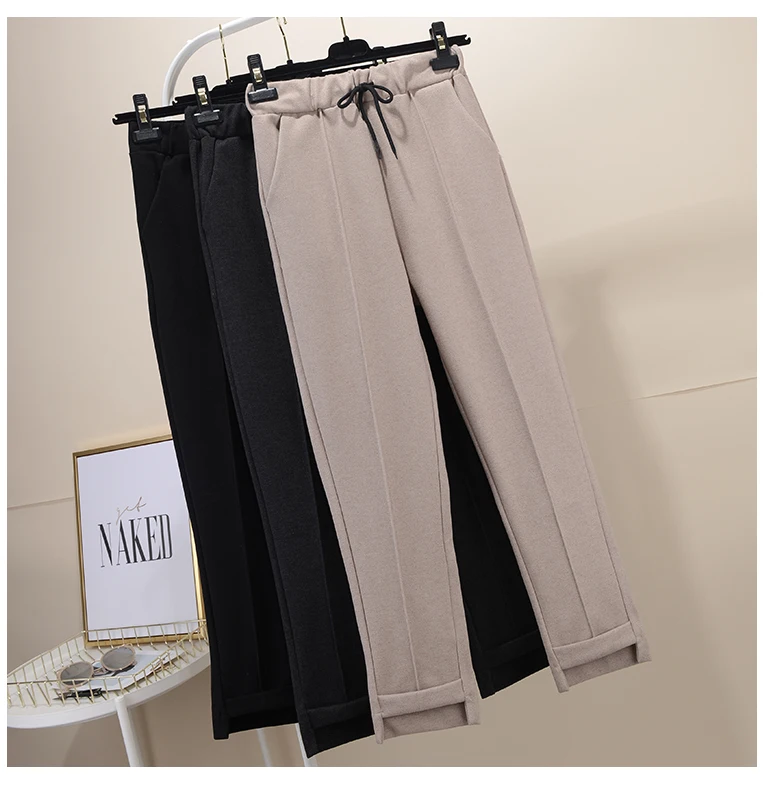 new 2019 autumn winter korea fashion women loose woolen harem pants high waist casual straight pants female trousers s156, Picture
new 2019 autumn winter korea fashion women loose woolen harem pants high waist casual straight pants female trousers s156, Picture