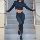 Hoodies Hoodies New Arrival Custom Sports Fitness Sexy Crop Black Pullover Hoodies