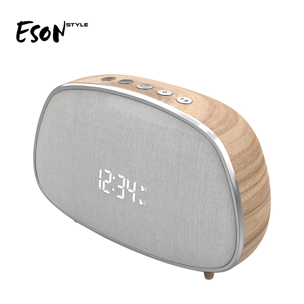 Eson Style classic wooden wireless Bluetooth V5.0 FM Radio surround sound trending dual alarm clock tws vibro speaker
Eson Style classic wooden wireless Bluetooth V5.0 FM Radio surround sound trending dual alarm clock tws vibro speaker
