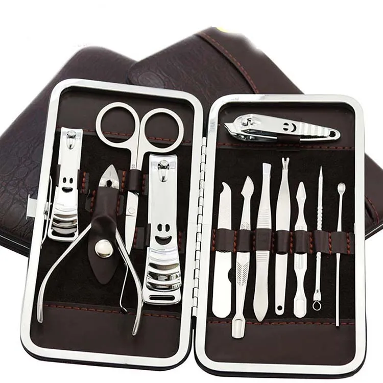 High quality 12pcs manicure set stainless steel nail cutter set pedicure tool for gift, Brown
High quality 12pcs manicure set stainless steel nail cutter set pedicure tool for gift, Brown