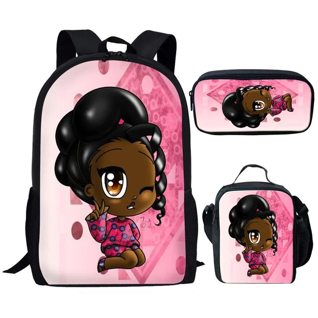 Cute Black African Girls Print School Bagpack For Girl Bookbag For Kids Mochilas School Bag Kids Bookbags School Bags Set, Customized
Cute Black African Girls Print School Bagpack For Girl Bookbag For Kids Mochilas School Bag Kids Bookbags School Bags Set, Customized