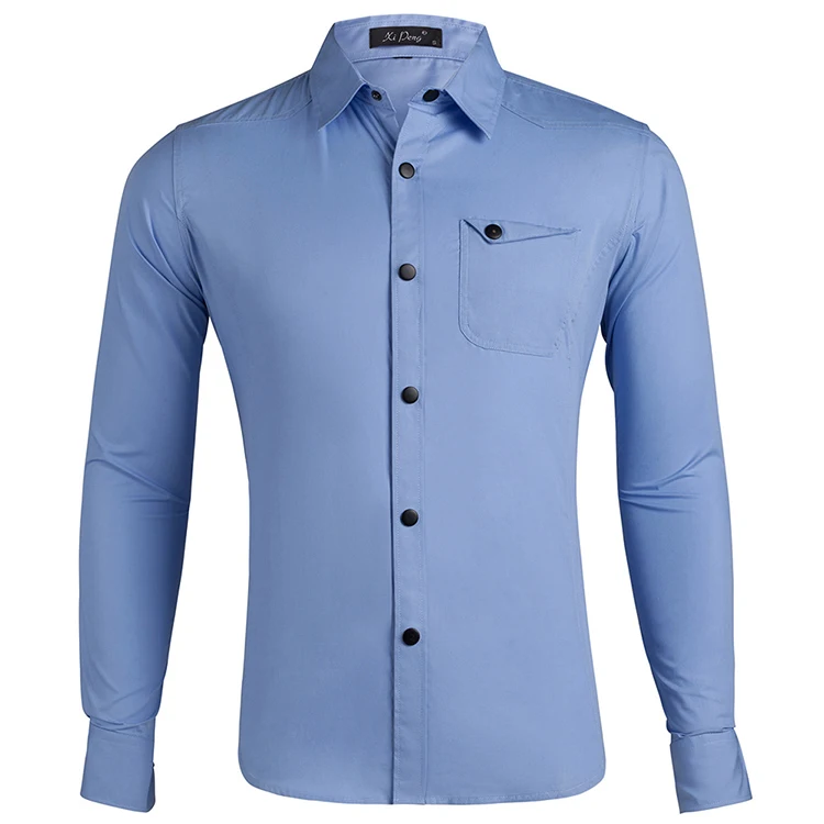 Wholesale 100% cotton men's Turn-down Collar Solid color long-sleeve yarn dye slim office Formal shirt men's with metal button
Wholesale 100% cotton men's Turn-down Collar Solid color long-sleeve yarn dye slim office Formal shirt men's with metal button