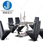 glass top metal base dining table dinning table glass dinning table 6 seaters