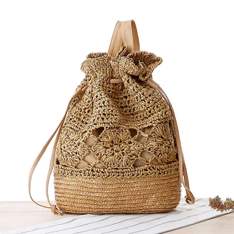 Factory wholesale handmade crochet backpack bucket straw backpack bag, White,beige,dark brown,light brown
Factory wholesale handmade crochet backpack bucket straw backpack bag, White,beige,dark brown,light brown