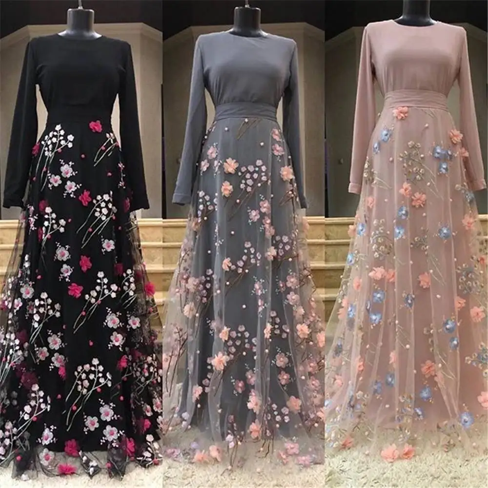 PH Stylish And Elegant Embroidered Flower Muslim Abaya Female Three-dimensional Embroidered Flower Long Dress
PH Stylish And Elegant Embroidered Flower Muslim Abaya Female Three-dimensional Embroidered Flower Long Dress