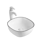 Hot new products cheap price color edge bathroom sink ceramic art wash basin