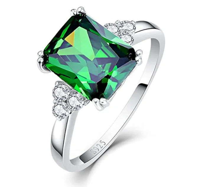 UNIQ Emerald Cut Created Green Emerald 925 Sterling Silver Emerald Cut diamond Engagement Ring
UNIQ Emerald Cut Created Green Emerald 925 Sterling Silver Emerald Cut diamond Engagement Ring